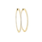 18K Diamond Hoop Earrings — 3D VIEW