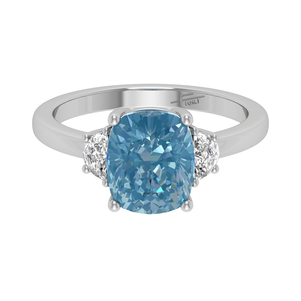 vimg:Z00237|18K Trilogy Cushion Diamond Ring — TOP