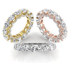 18K Full Eternity Oval Diamond Ring — 3 COLOR