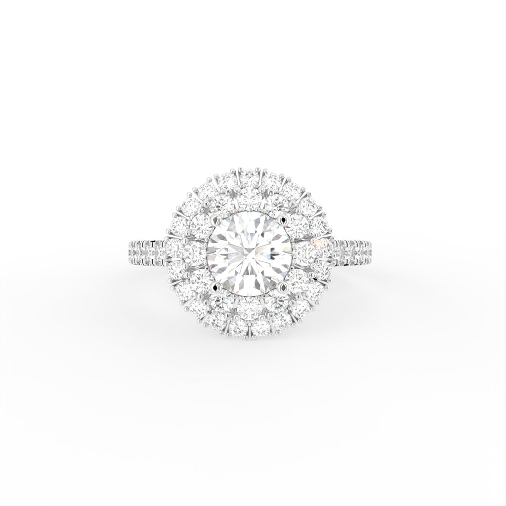 18K Halo Diamond Engagement Ring — TOP