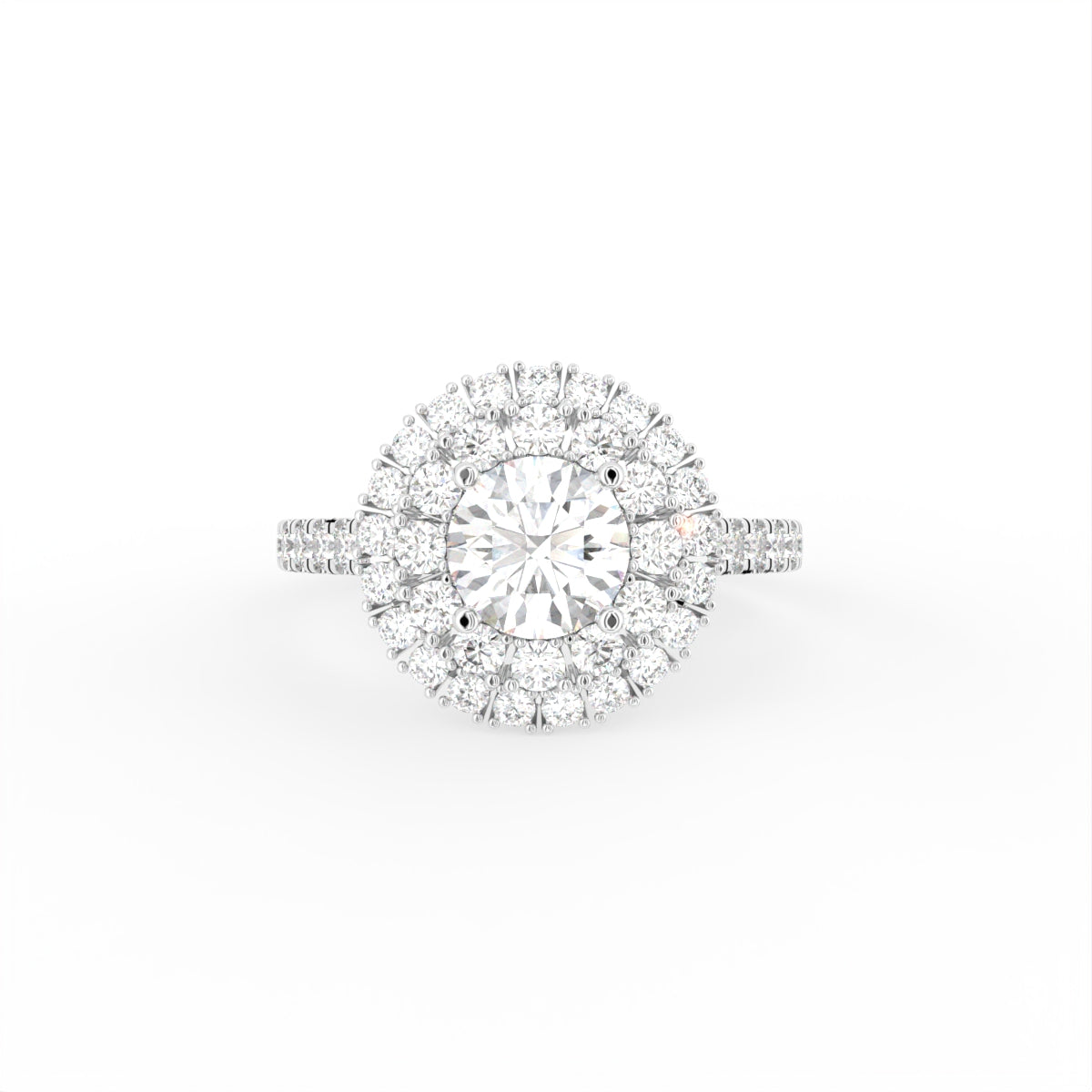 18K Halo Diamond Engagement Ring — TOP
