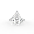 18K White Gold Pear Solitaire Diamond Ring — TOP