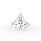 18K White Gold Pear Solitaire Diamond Ring — TOP