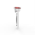 18K Solitaire Heart Diamond Ring — SIDE