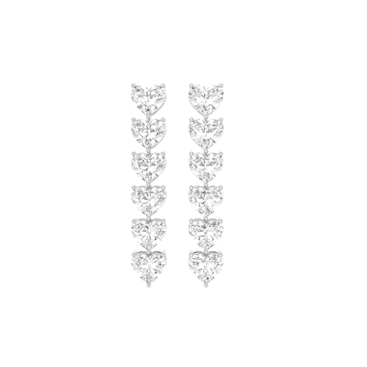18K Heart Diamond Drop Earrings — TOP