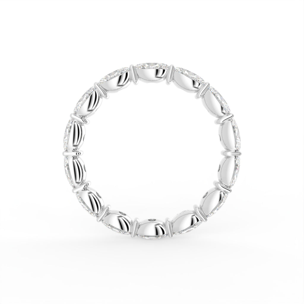 18K Oval Eternity Diamond Ring — FRONT