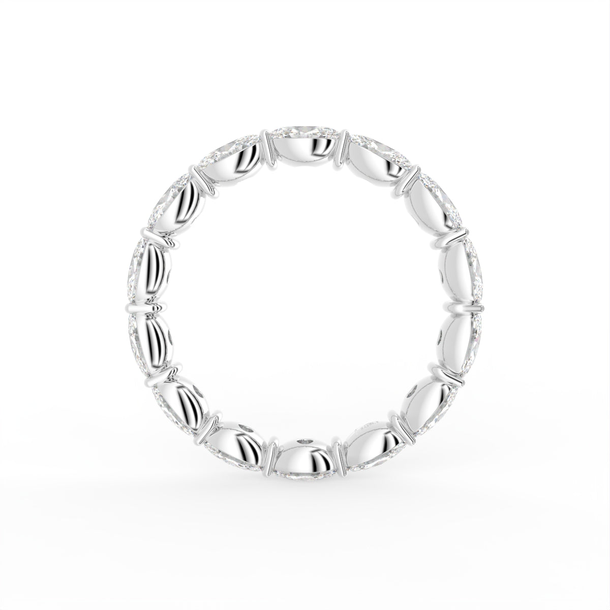 18K Oval Eternity Diamond Ring — FRONT
