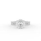 18K Halo Round Diamond Ring — TOP
