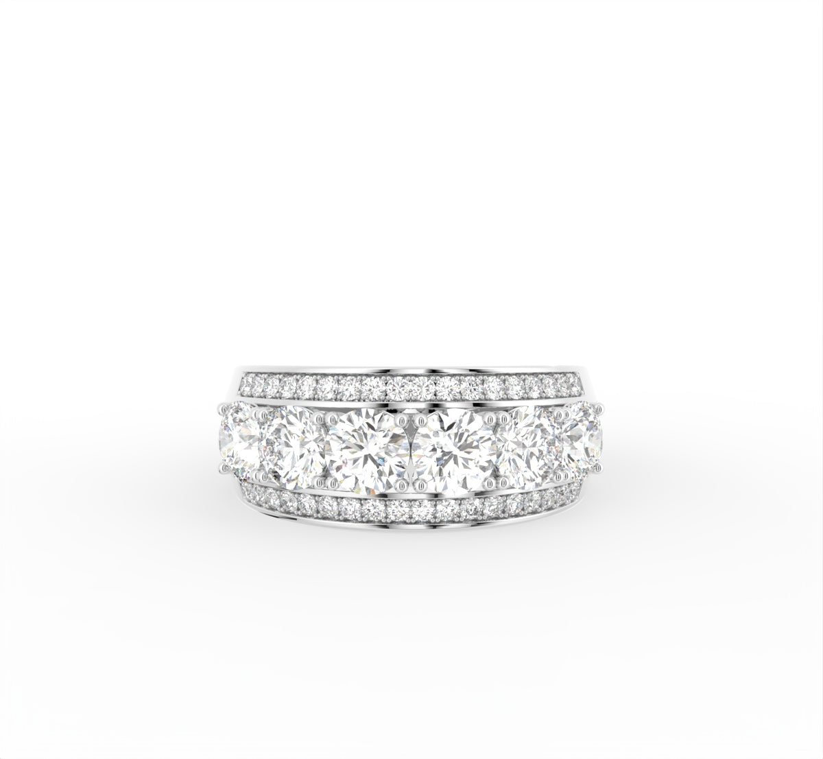 18K Eternity Round Diamond Ring — TOP