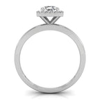 18K Halo Emerald-Cut Diamond Ring — FRONT