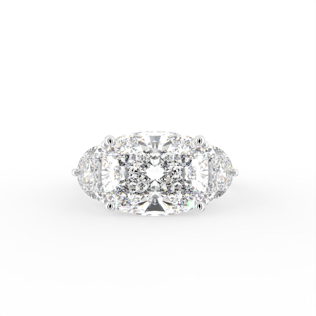 18K Trilogy Radiant Diamond Ring — TOP