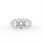 18K Trilogy Radiant Diamond Ring — TOP