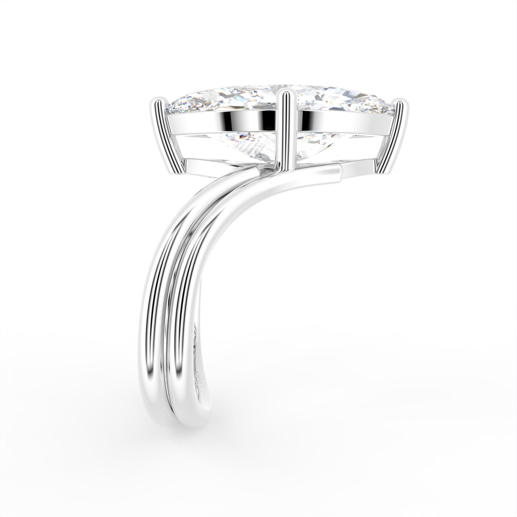 18K Solitaire Cocktail Diamond Ring — SIDE