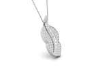14K White Gold Floral Baguette Diamond Pendant — RIGHT
