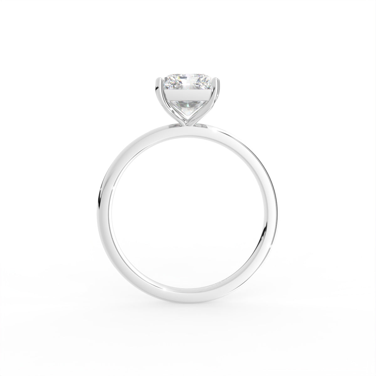 18K Solitaire Radiant Diamond Engagement Ring — FRONT