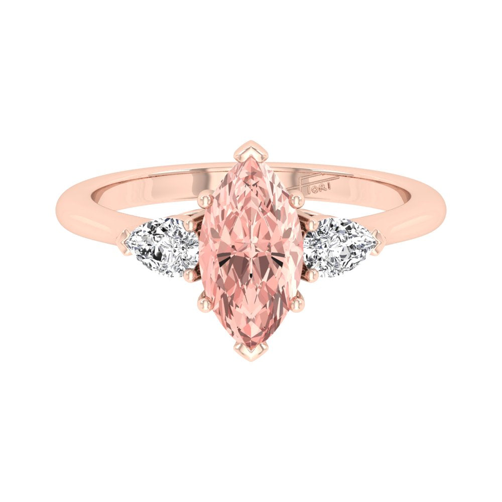 vimg:Z00295|18K Trilogy Pink Marquise Diamond Ring — TOP