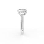 18K Trilogy Emerald Diamond Ring — SIDE