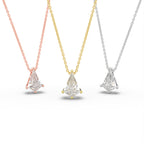 18K Solitaire Fancy Cut Diamond Pendant — 3 COLOR