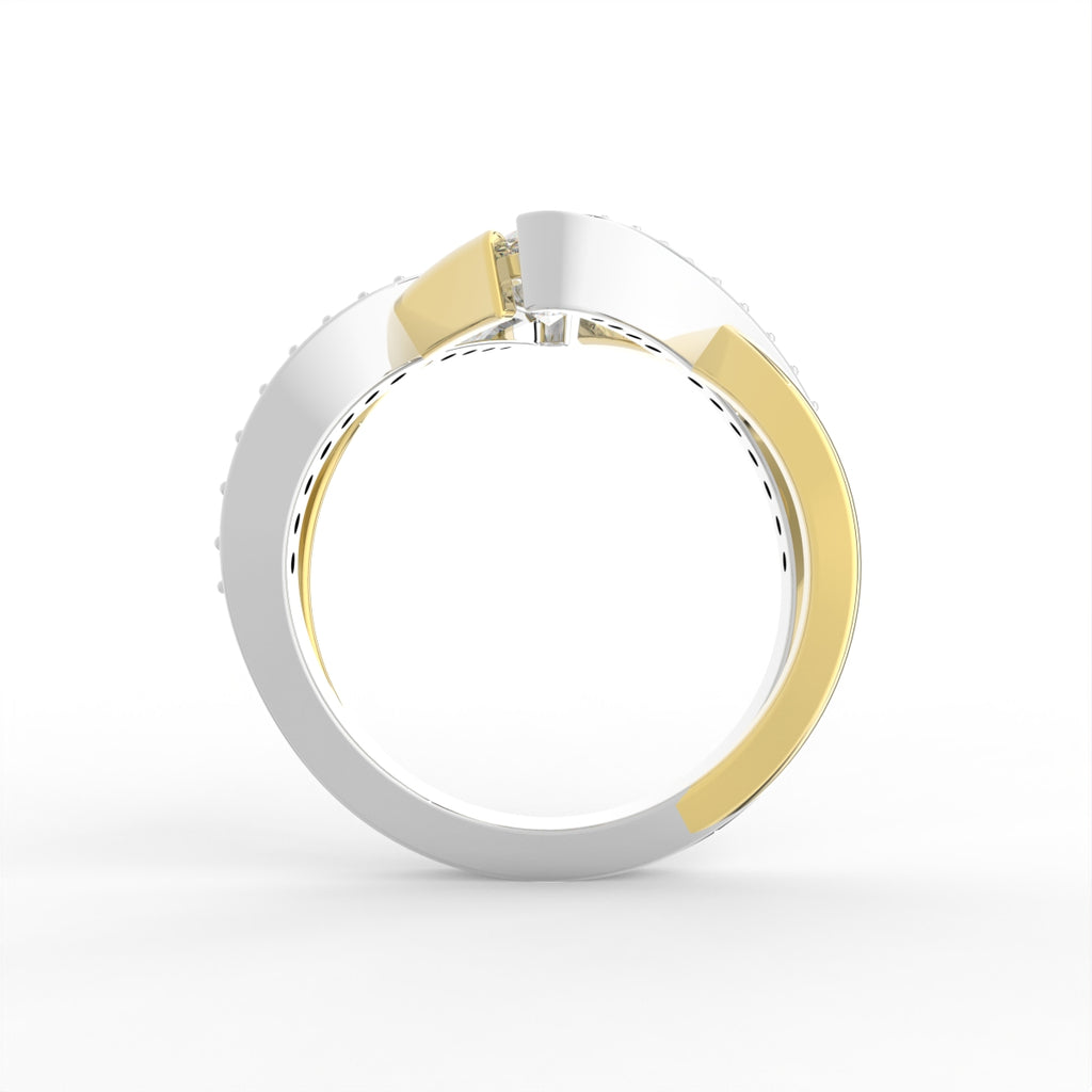 Sterling Silver Diamond Ring — FRONT/BACK
