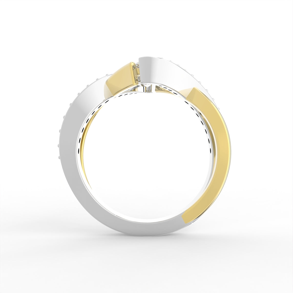 Sterling Silver Diamond Ring — FRONT/BACK