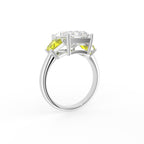 18K Trilogy Radiant Diamond Engagement Ring — 3D VIEW