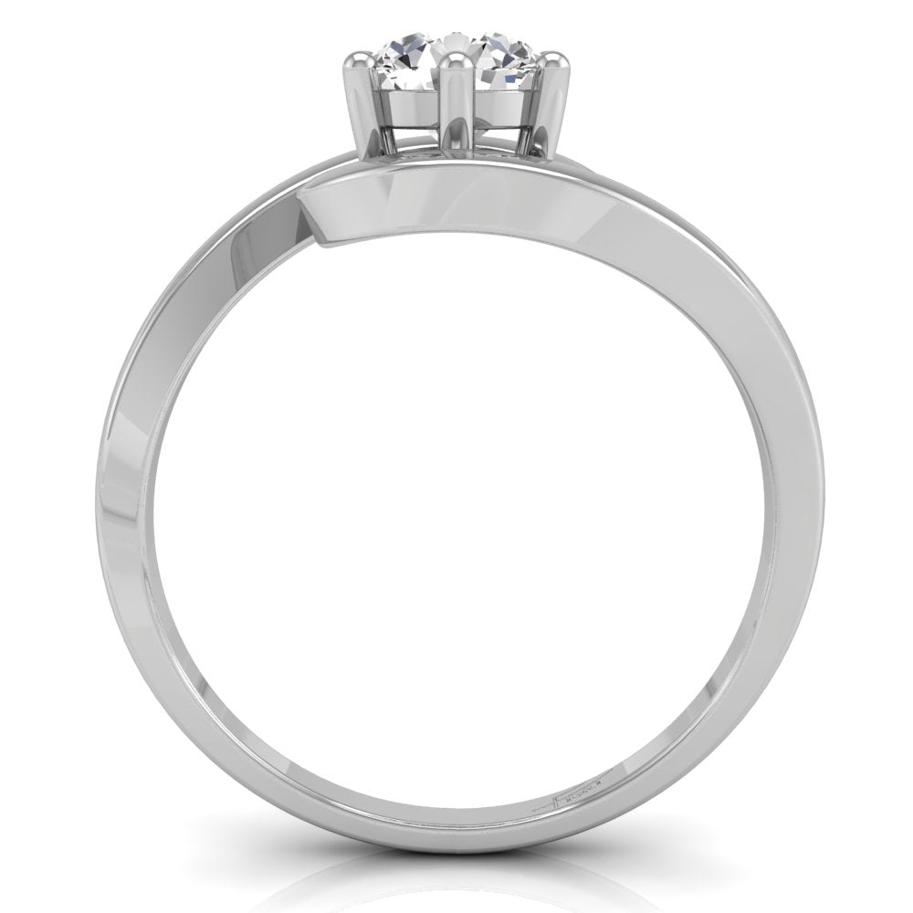 18K Solitaire Round Diamond Ring — FRONT