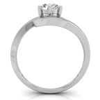18K Solitaire Round Diamond Ring — FRONT