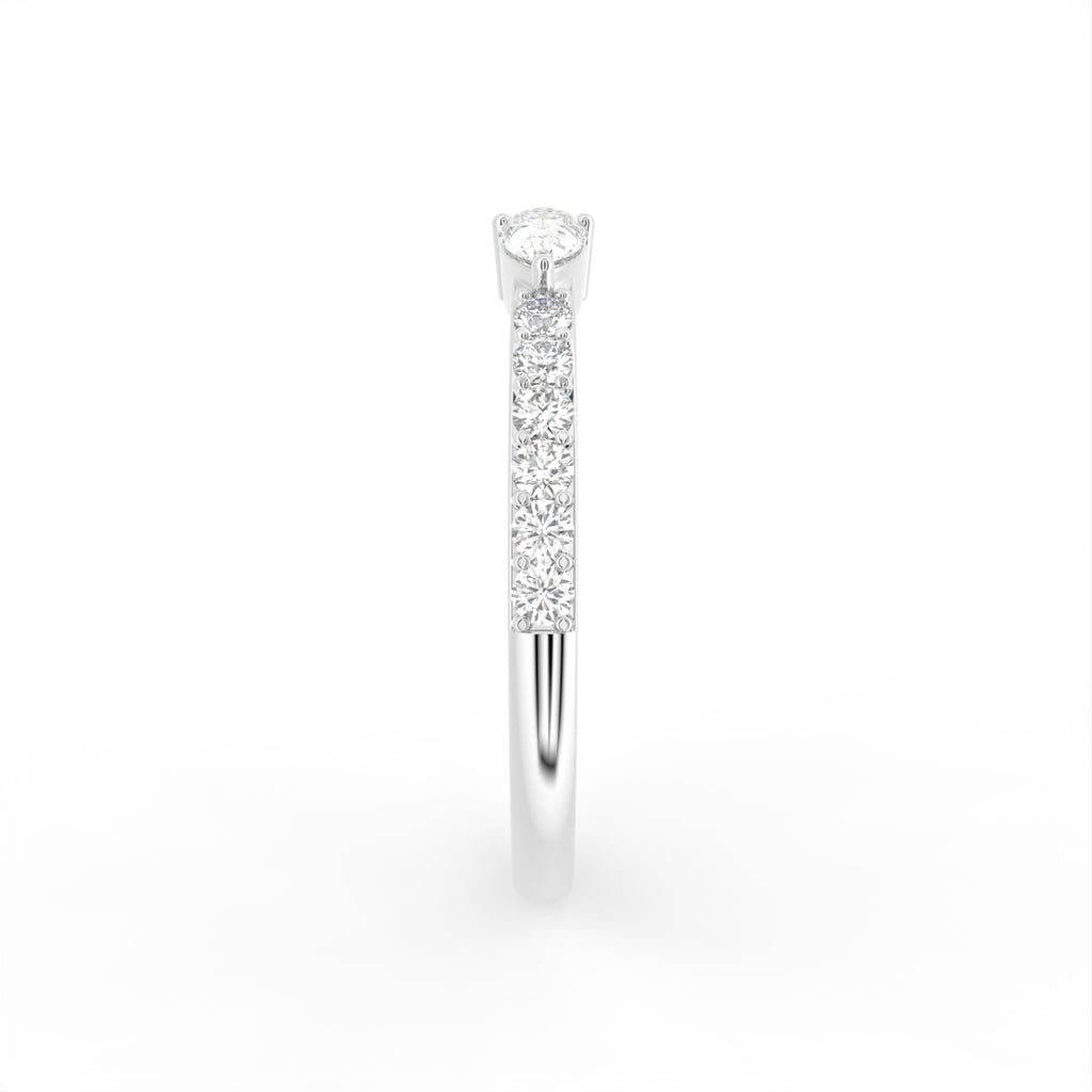 18K Bespoke Pear Diamond Ring — SIDE