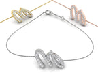 18K Rose Gold Alphabet Round Diamond Bracelet — 3 COLOR