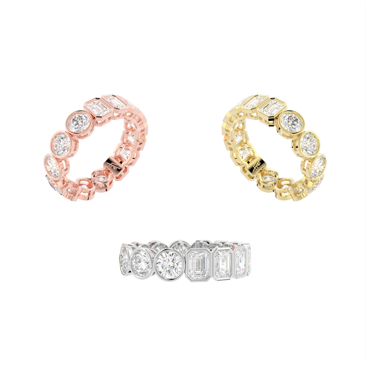 Sterling Silver Diamond Ring — 3 COLOR