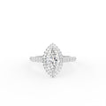 18K Halo Marquise Diamond Engagement Ring — TOP