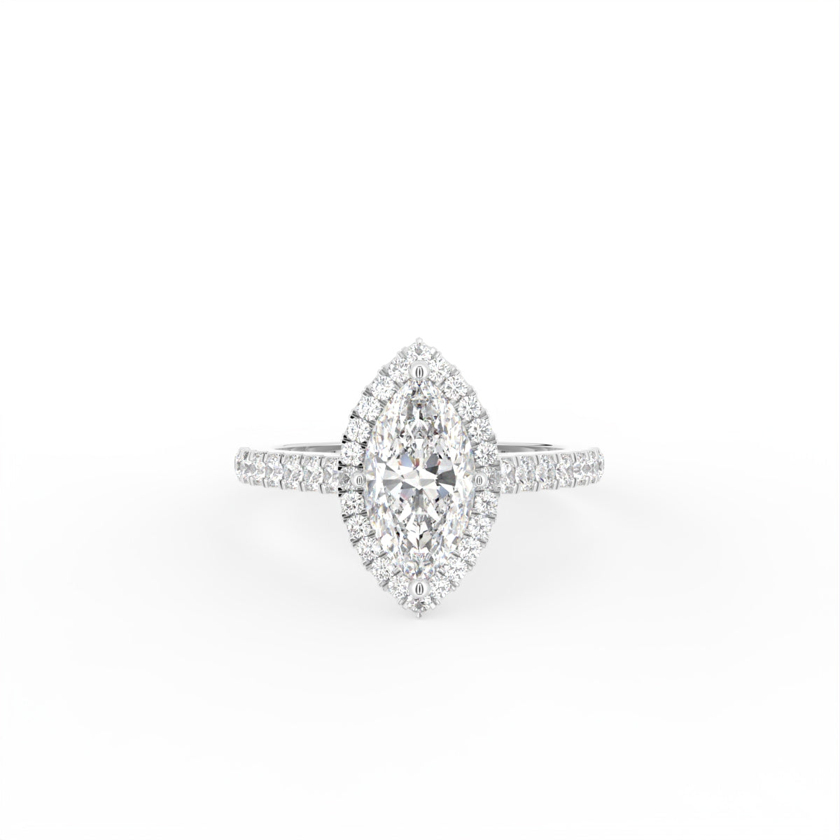 18K Halo Marquise Diamond Engagement Ring — TOP