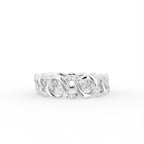 18K Yellow Gold Round Chain Link Diamond Ring — TOP