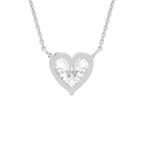 18K White Gold Solitaire Heart Diamond Pendant — BACK
