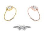 vimg:FJ3945|vimg:FJ3956|14K Solitaire Emerald Cut Diamond Ring — 3 COLOR