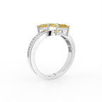 14K White Gold Bespoke Kite Diamond Ring — 3D VIEW