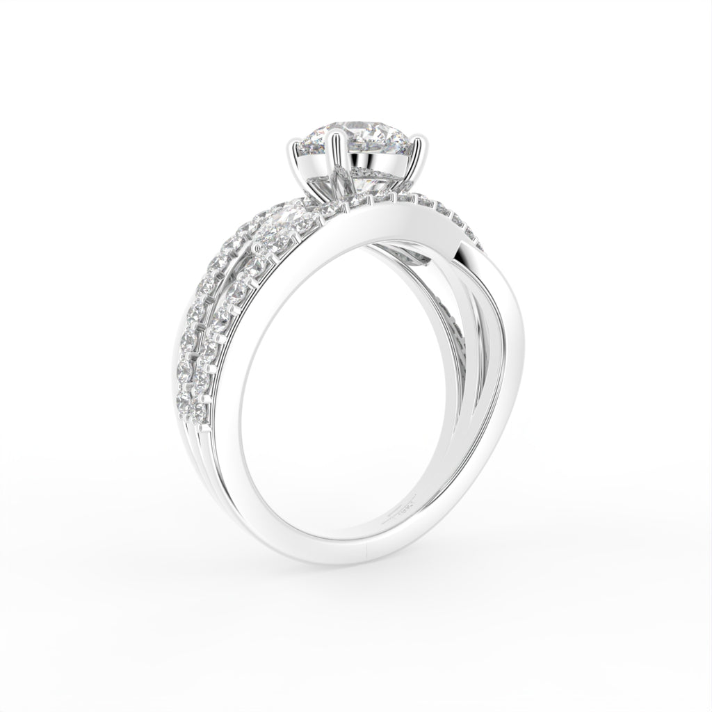 18K Bespoke Round Diamond Ring — 3D VIEW