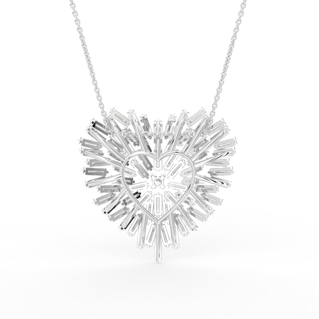 18K Heart Lab Grown Diamond Pendant — BACK