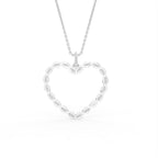 18K Heart Round Diamond Pendant — BACK