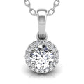 18K Halo Diamond Pendant — FRONT