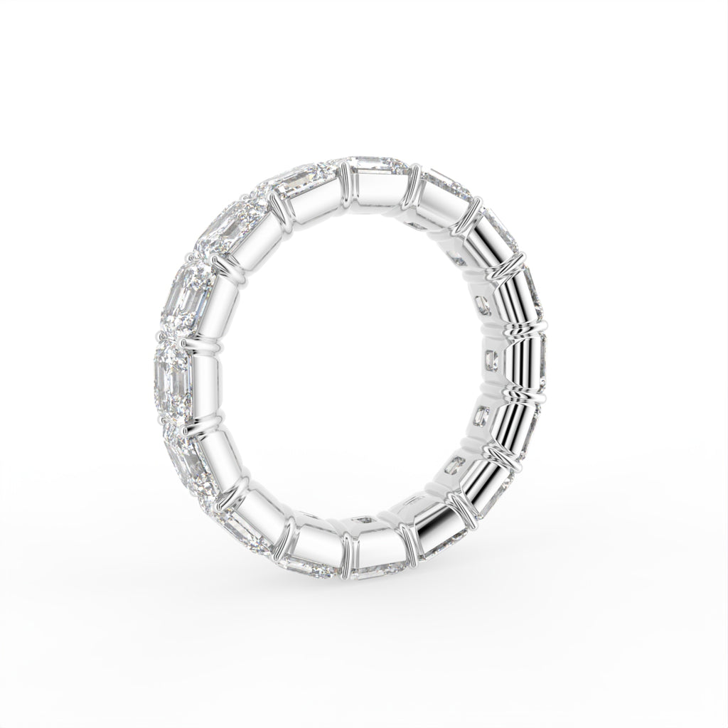 vimg:FJ4097|vimg:FJ4067|18K White Gold Asscher Eternity Diamond Ring — 3D VIEW