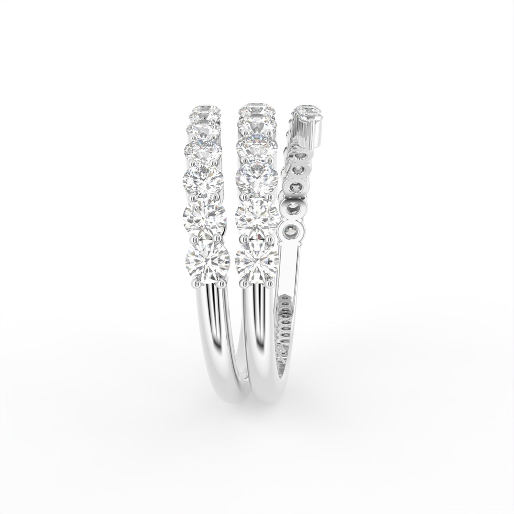 18K Spiral Pave Diamond Ring — SIDE