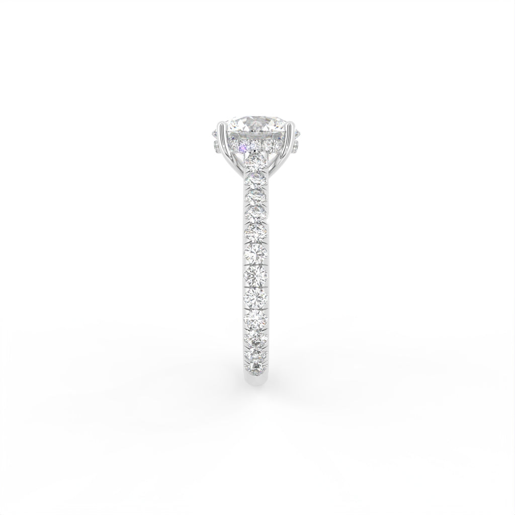 18K Solitaire Diamond Engagement Ring — SIDE