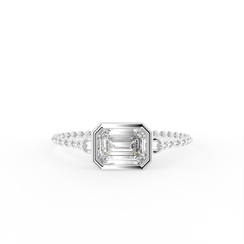 vimg:FJ3945|vimg:FJ3956|14K Solitaire Emerald Cut Diamond Ring — TOP
