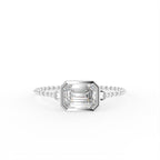 vimg:FJ3945|vimg:FJ3956|14K Solitaire Emerald Cut Diamond Ring — TOP