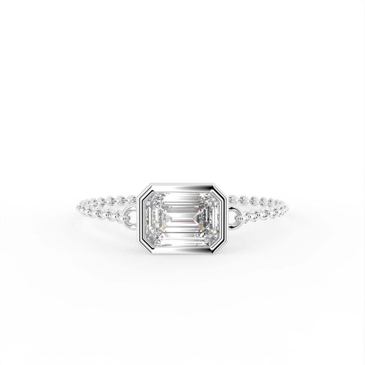 vimg:FJ3945|vimg:FJ3956|14K Solitaire Emerald Cut Diamond Ring — TOP