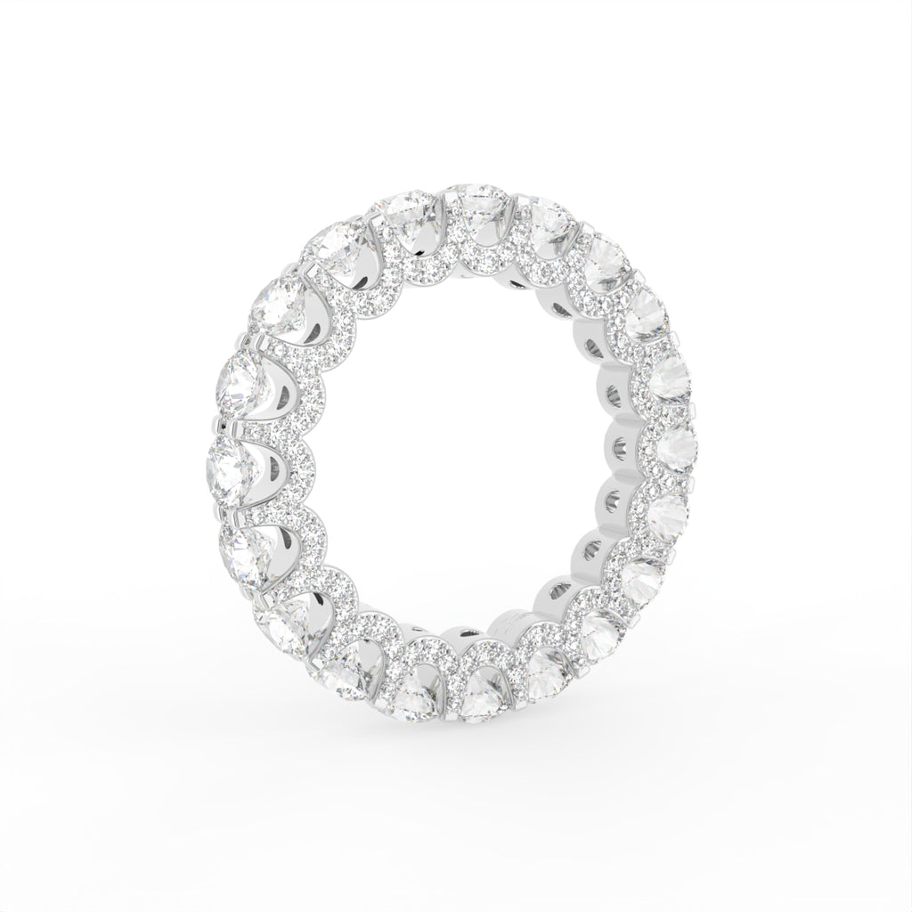 18K Full Eternity Round Diamond Ring — 3D VIEW