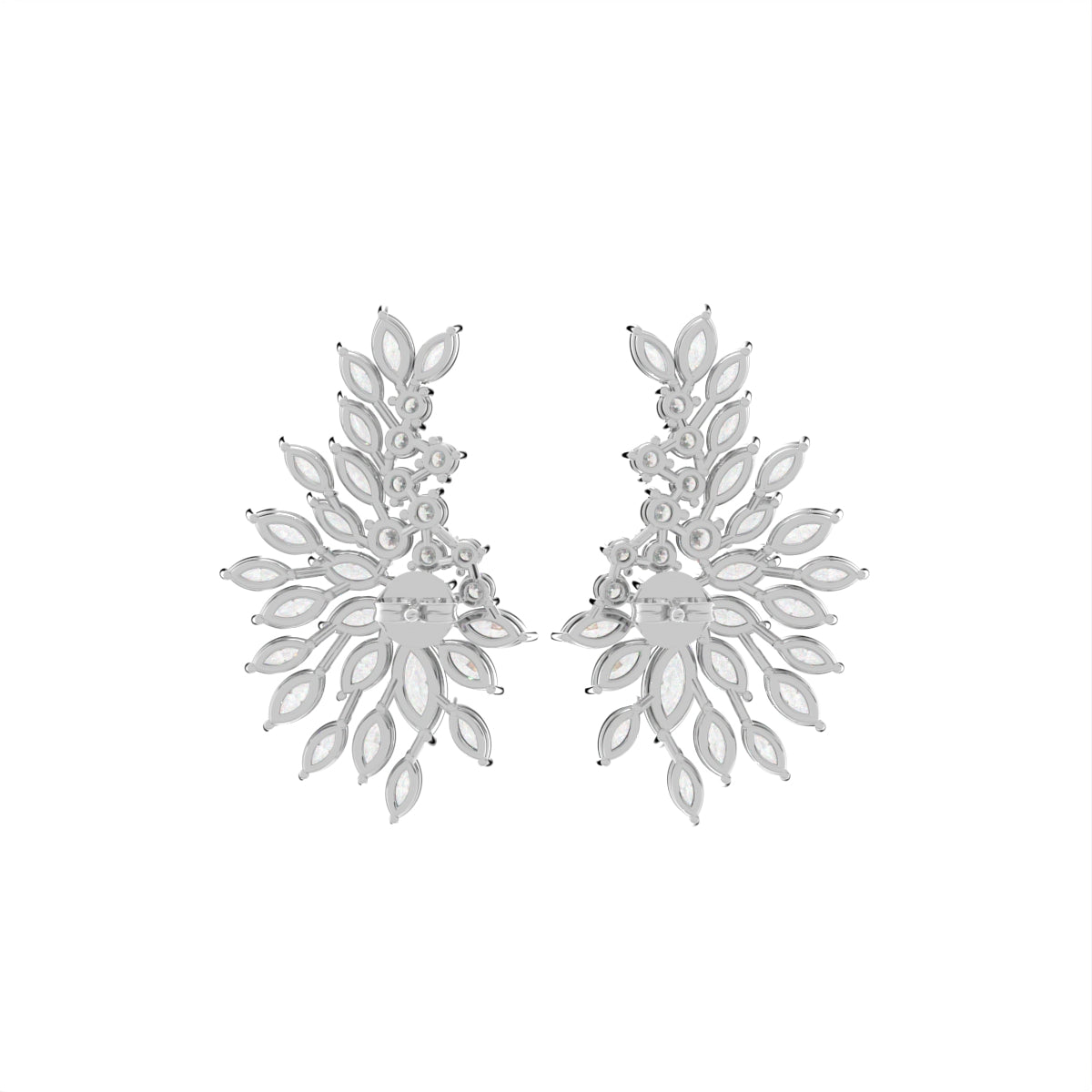 18K Bespoke Marquise Diamond Earrings — BACK