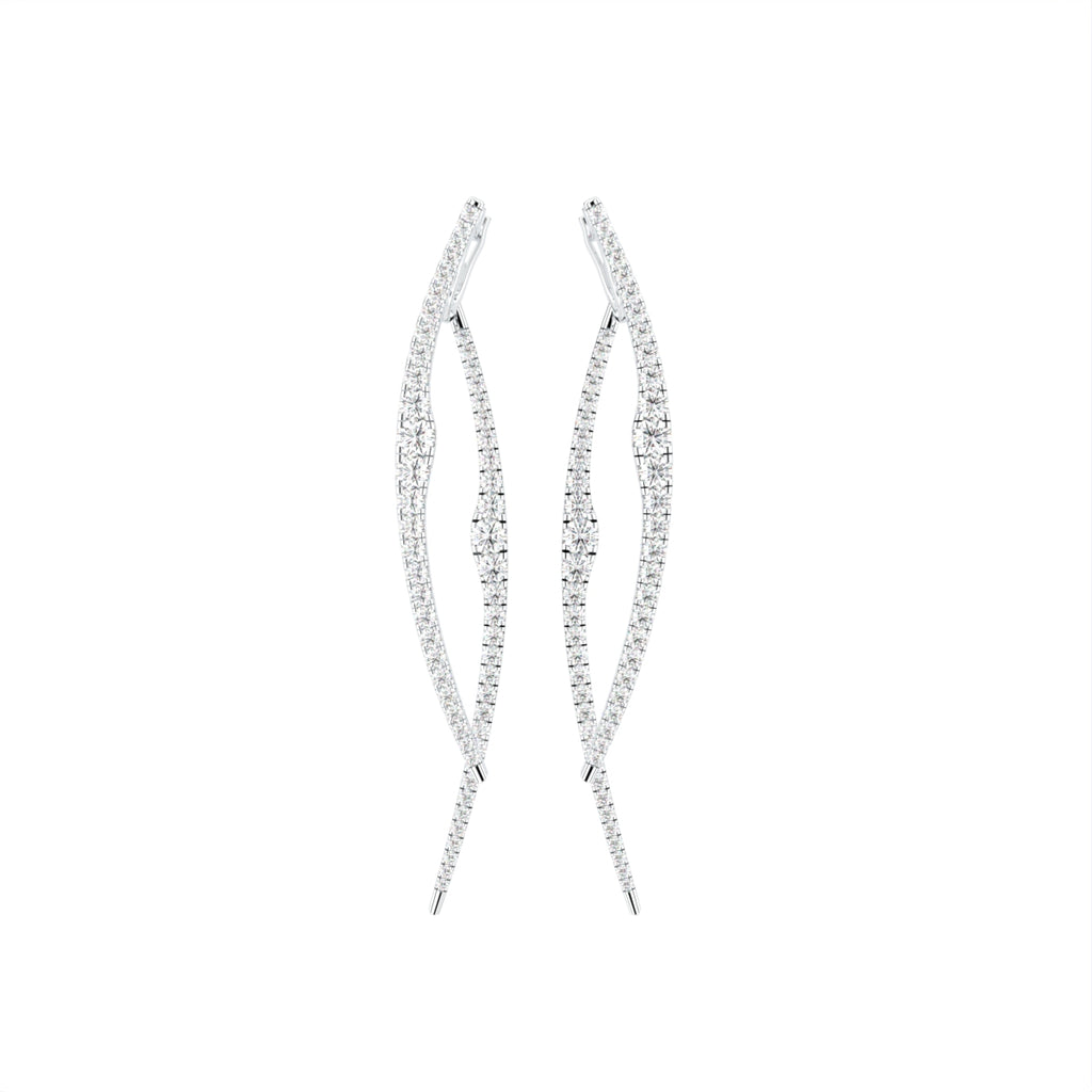 18K Round Diamond Drop Earrings — TOP