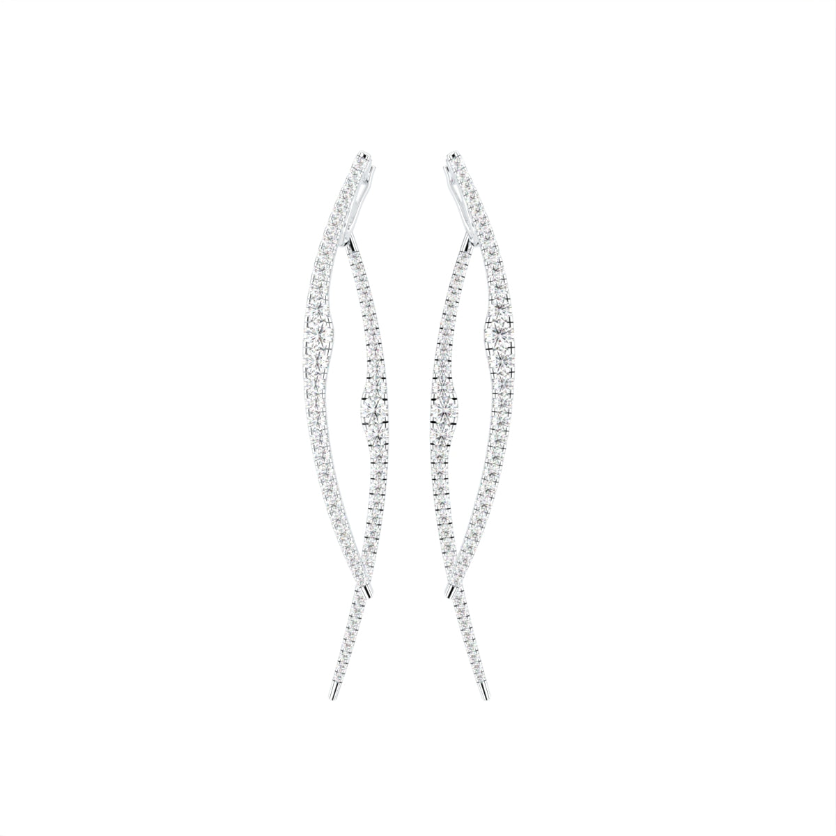 18K Round Diamond Drop Earrings — TOP
